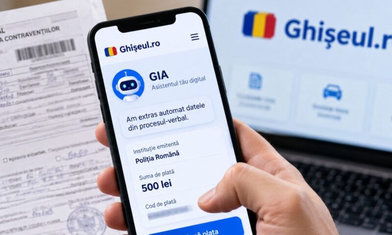 Noutate pentru utilizatorii Ghișeul.ro. Amenzile pot fi plătite cu ajutorul unui asistent AI