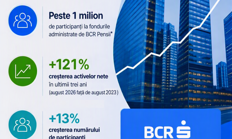 BCR Pensii a depășit 20 de miliarde de lei în active administrate, după o creștere de 121% în trei ani