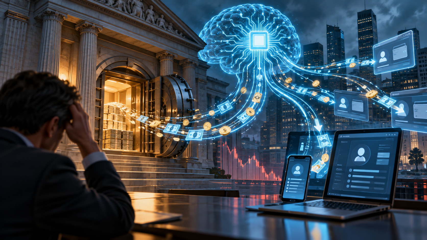 Inteligența artificială ar putea muta banii clienților din bănci. Avertismentul unui economist