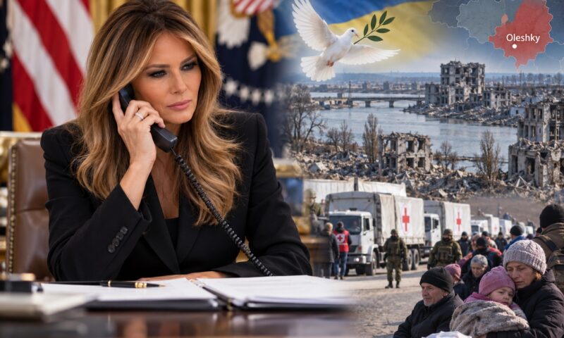 Melania Trump, în centrul unui demers umanitar în Ucraina. Rusia și Kievul au oprit focul în Oleshky