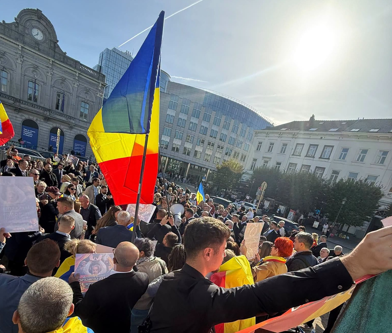 Protest Călin Georgescu Bruxelles