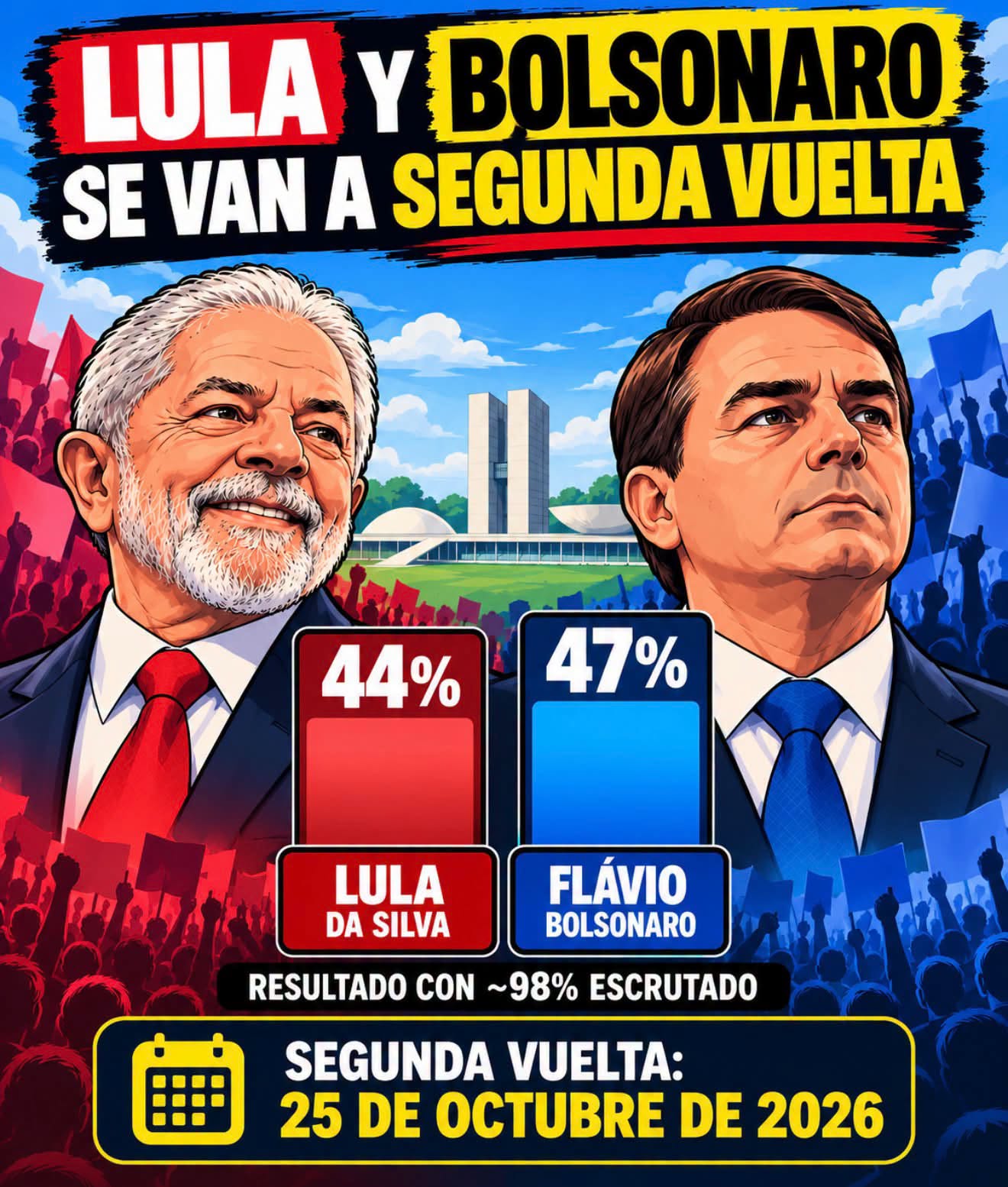 Alegeri prezidențiale Brazilia 2026. Flávio Bolsonaro îl devansează pe Lula da Silva și provoacă un șoc politic în primul tur