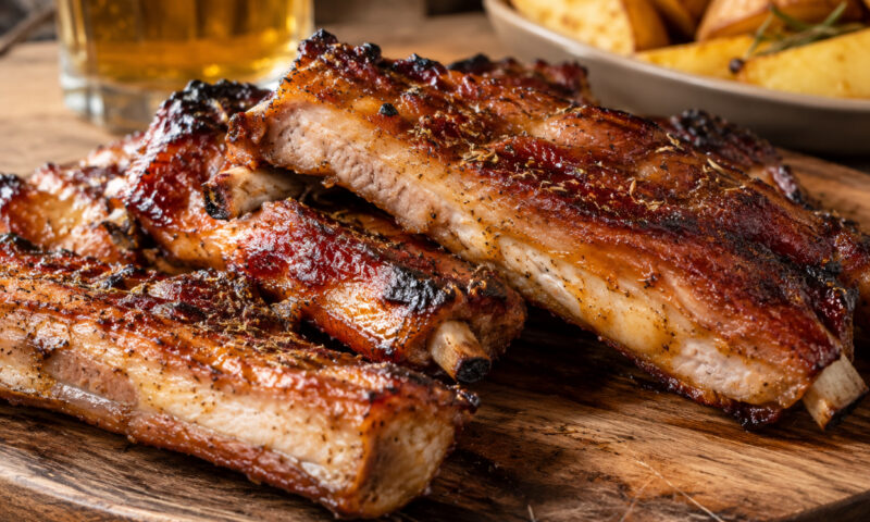 Coaste de porc cu bere la cuptor. Rețeta pentru o carne fragedă, care se desprinde ușor de pe os