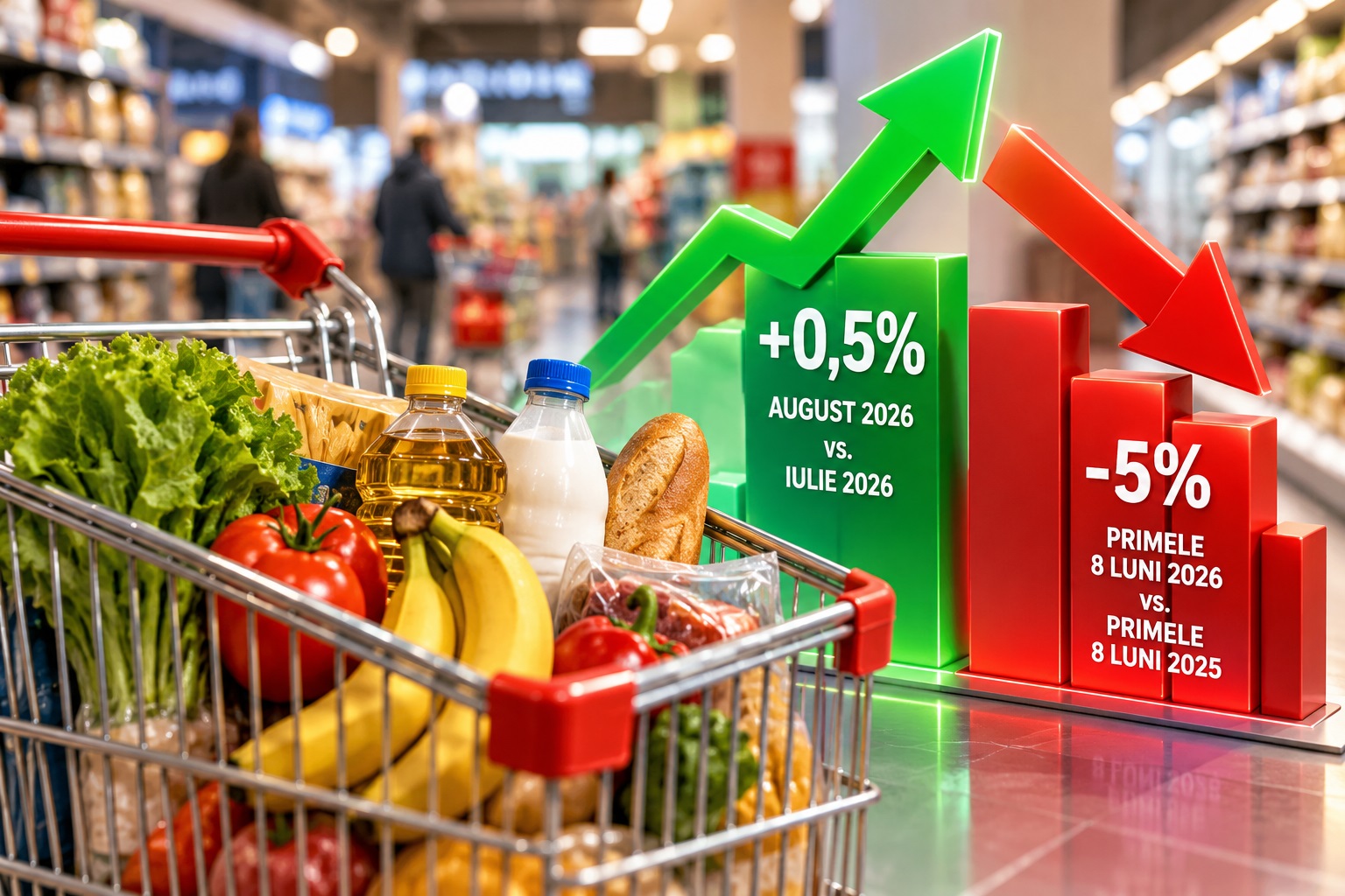 Comerțul cu amănuntul a crescut ușor în august. Scădere de 5% la opt luni