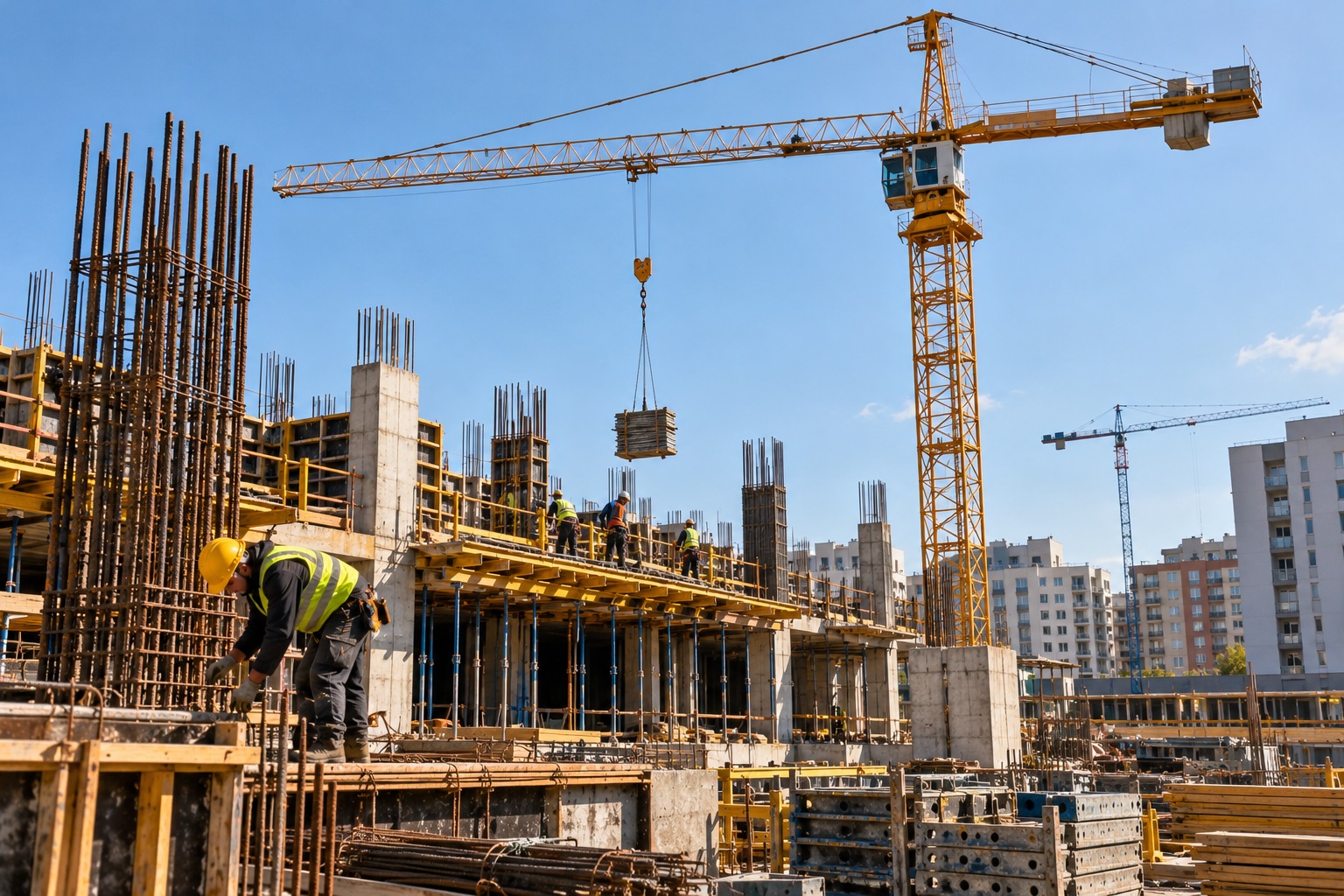 Construcțiile din România accelerează puternic. Lucrările au crescut cu 40,5% într-un an