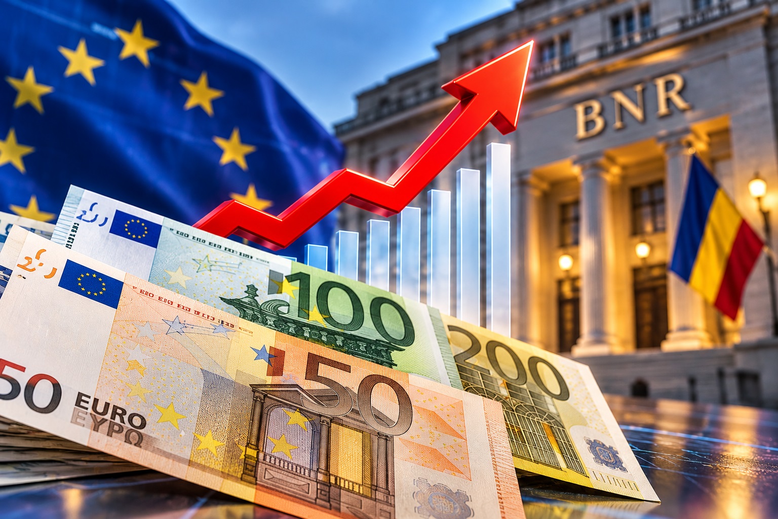 Record după record pentru euro. Noua valoare anunțată de BNR