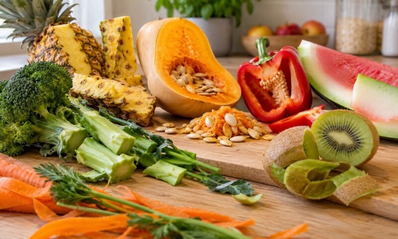Aruncăm la gunoi părți din fructe și legume bogate în fibre. Ce ar trebui să păstrăm înainte de consum
