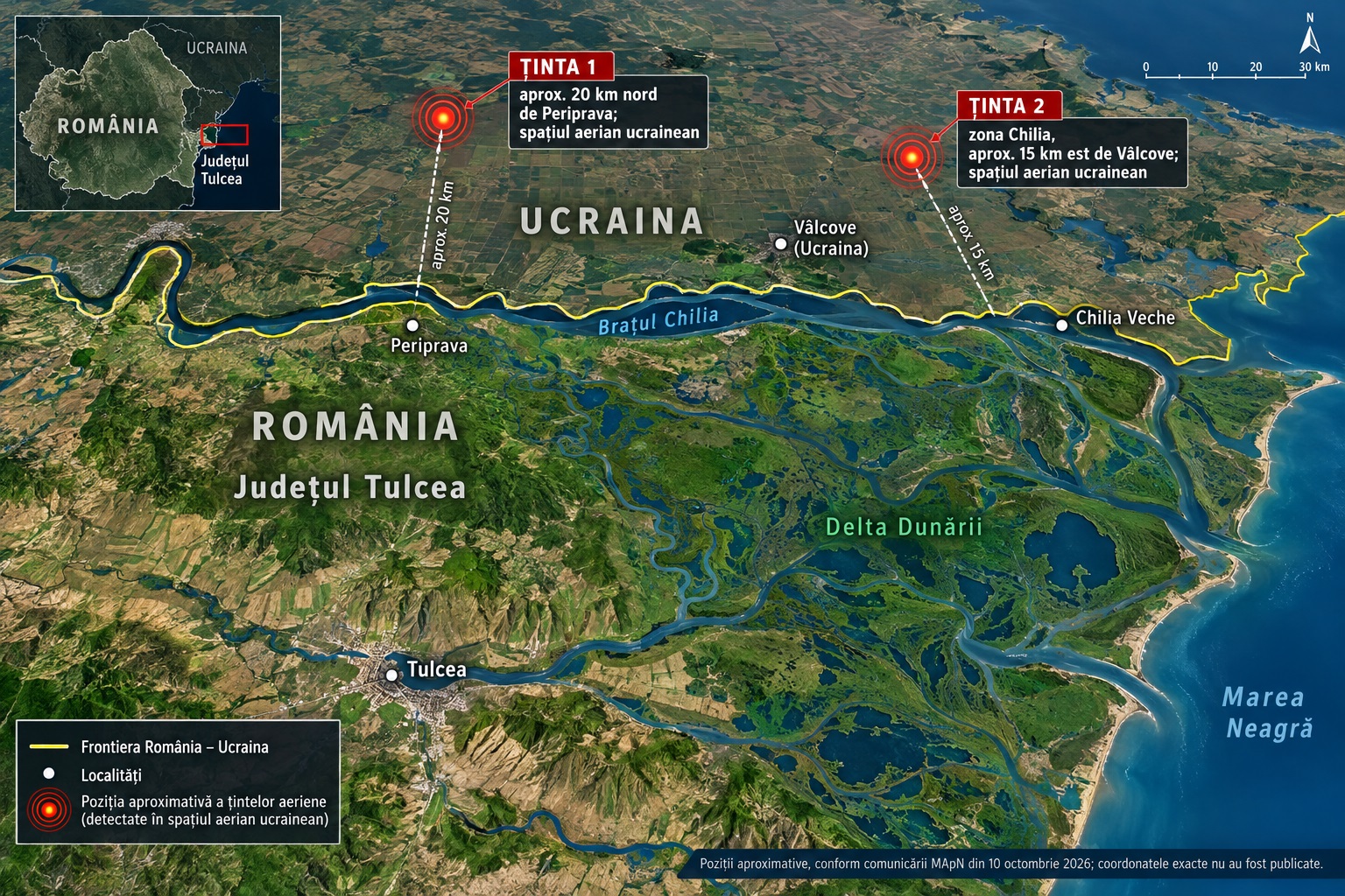 Două ținte aeriene, detectate lângă granița României. F-18 au decolat de la Mihail Kogălniceanu