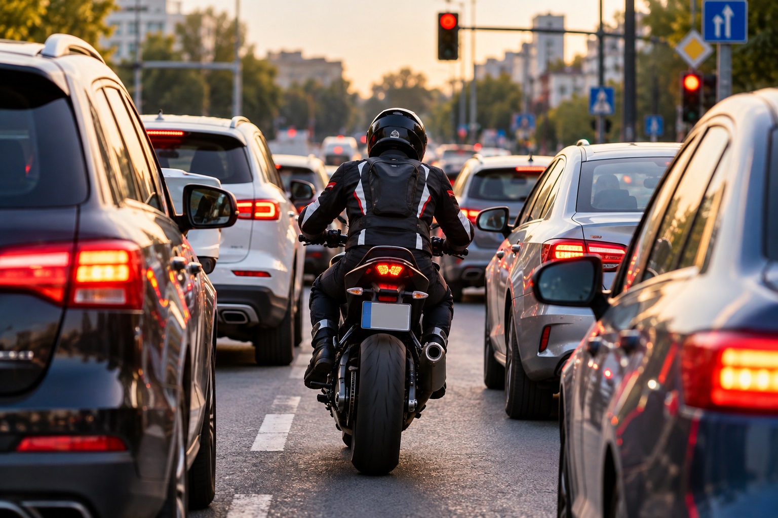 Lege nouă pentru motocicliști. Vor putea trece printre mașini la semafor
