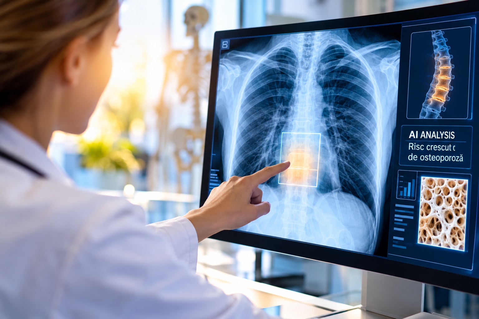 Inteligența artificială ar putea depista osteoporoza din radiografii toracice. Studiul a inclus peste 150.000 de persoane